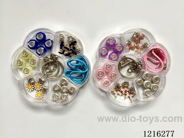 DIY Jewelry Set (Pandora Bracelet + Necklace (Big Hole Bead + Pendant)-2 Mixed)
