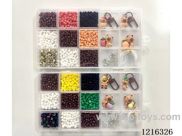 DIY Jewelry Set (Alphabet beads + 4mm rice beads + keychain + pendant + loop lobster clasp + wire (15 compartments)-2 mixes)