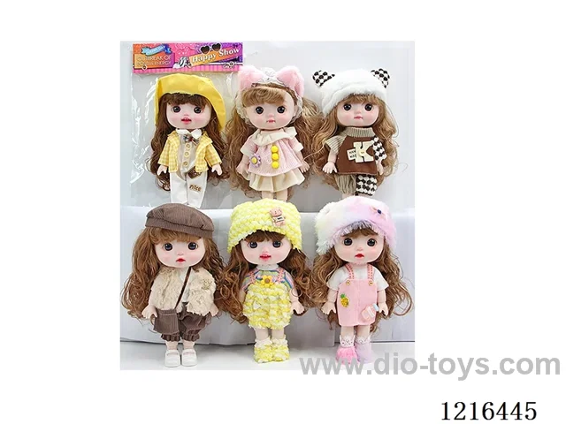 8inch 23CM 13 joint injection molding body doll with 6 English music (including 3 LR44 batteries)（Mixed Pack）