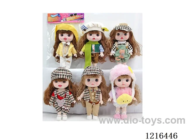 8inch 23CM 13 joint injection molding body doll with 6 English music (including 3 LR44 batteries)（Mixed Pack）
