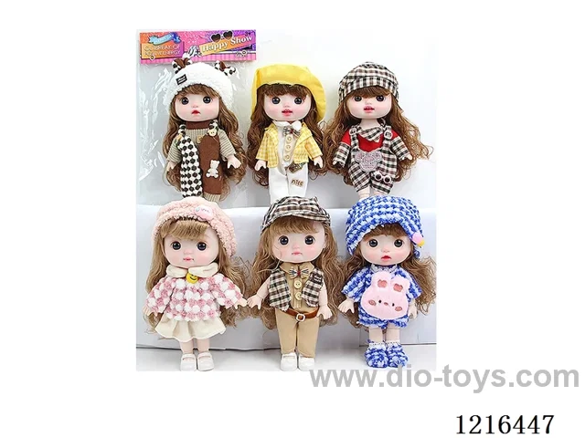 8inch 23CM 13 joint injection molding body doll with 6 English music (including 3 LR44 batteries)（Mixed Pack）