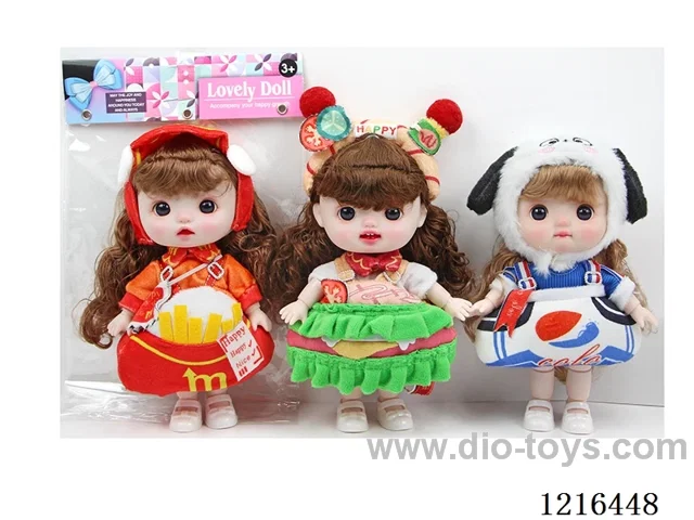 8inch 23CM 13 joint injection molding body doll with 6 English music (including 3 LR44 batteries)（Mixed Pack）