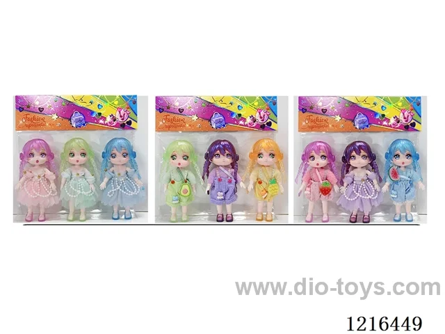 4.5inch 13CM 13 joint solid body 3D Manga Eye doll 3PCS （Mixed Pack）