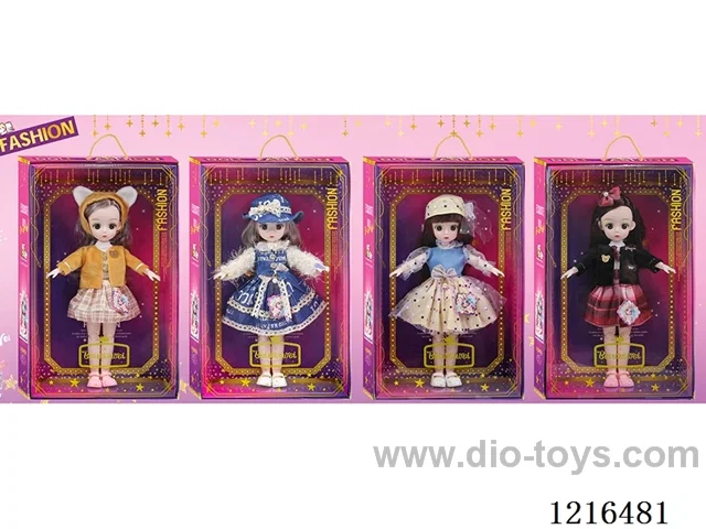 12inch 30CM 21 joint solid body 3D eye doll （Mixed Pack）