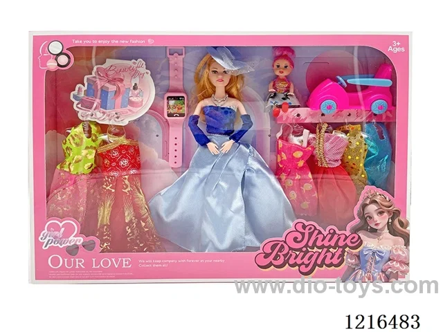 11inch 9 joint solid body color printing eyes Barbie （Mixed Pack）