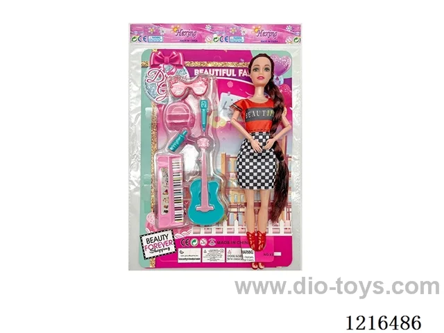 11inch 9 joint solid body empty foot color printing eyes Barbie （Mixed Pack）
