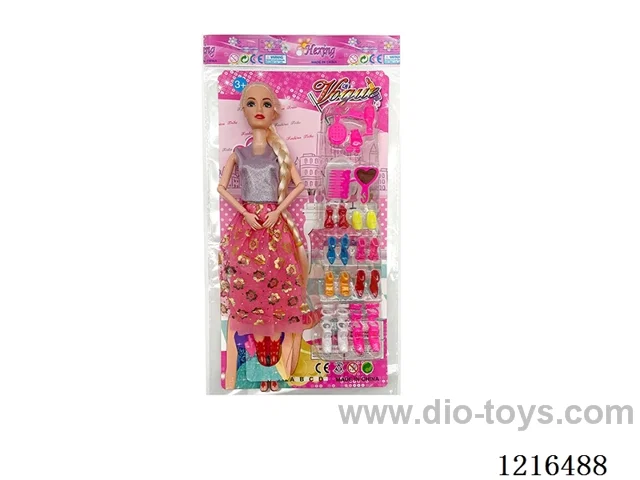 11inch 9 joint solid body empty foot color printing eyes Barbie （Mixed Pack）