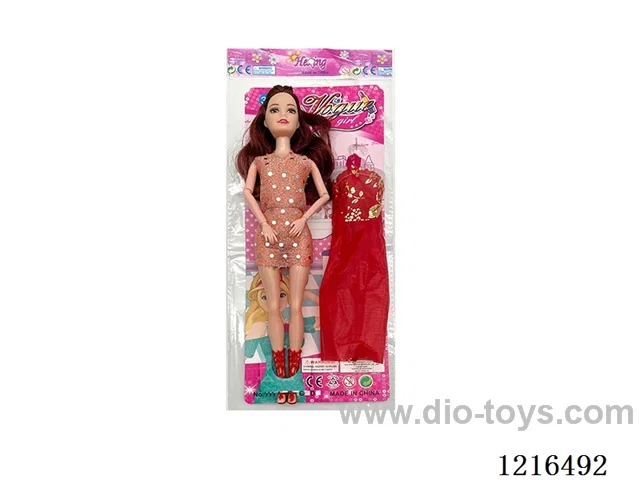 11inch 9 joint solid body empty foot color printing eyes Barbie （Mixed Pack）