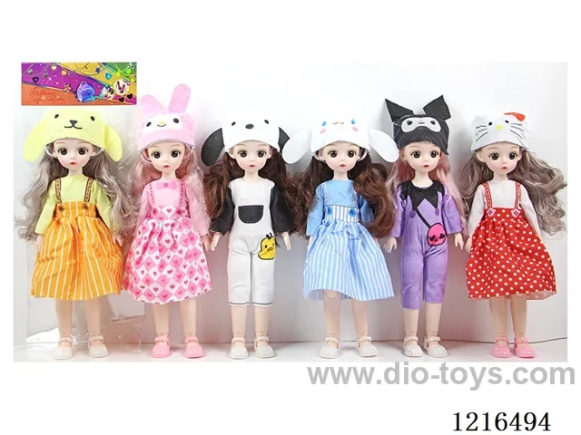 12inch 30CM 21 joint solid body3D eye doll （Mixed Pack）