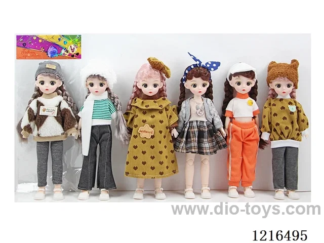 12inch 30CM 21 joint solid body3D eye doll （Mixed Pack）
