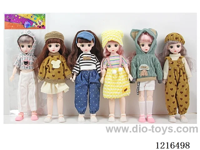12inch 30CM 21 joint solid body3D eye doll （Mixed Pack）