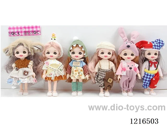 6inch 16CM 13 joint solid body 3D eye doll （Mixed Pack）