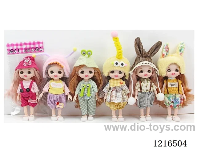 6inch 16CM 13 joint solid body 3D eye doll （Mixed Pack）