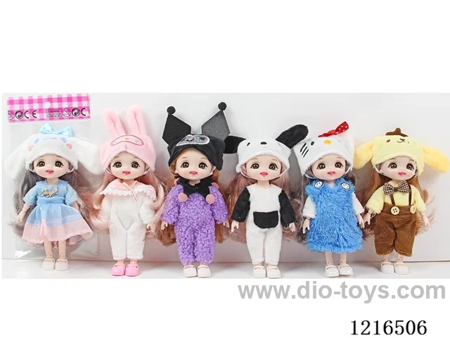 6inch 16CM 13 joint solid body 3D eye doll （Mixed Pack）