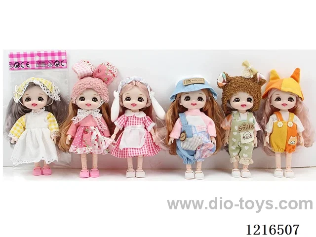 6inch 16CM 13 joint solid body 3D eye doll （Mixed Pack）