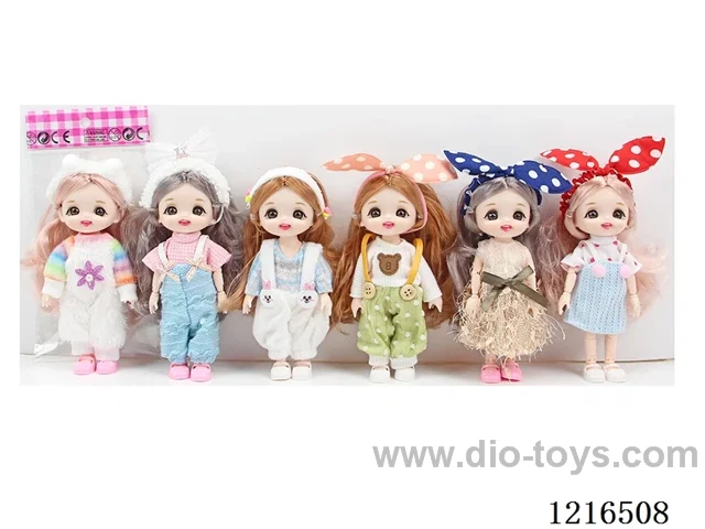 6inch 16CM 13 joint solid body 3D eye doll （Mixed Pack）