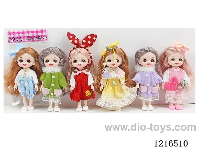 6inch 16CM 13 joint solid body 3D eye doll （Mixed Pack）