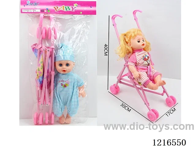 14inch 5 joint 30CM empty body live eye doll with plastic cart+IC(AG13*2) （Mixed Pack）