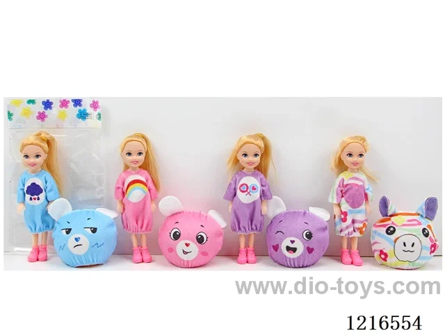 5.5inch 15CM 5 joint solid body color printing eyes doll （Mixed Pack）