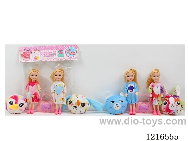 5.5inch 14CM 5 joint solid body color printing eyes doll 2PCS （Mixed Pack）