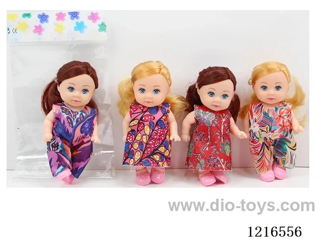 5.5inch 5 joint 12CM solid body color printing eyes doll （Mixed Pack）