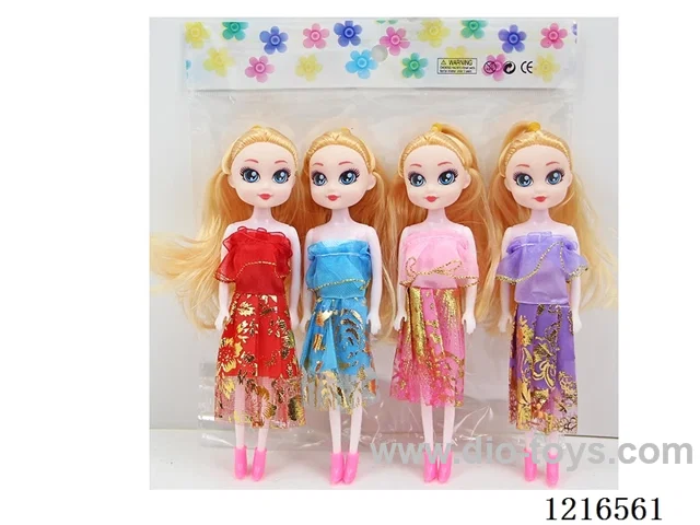 7inch 5 joint 16CM solid body color printing eyes doll 4PCS （Mixed Pack）
