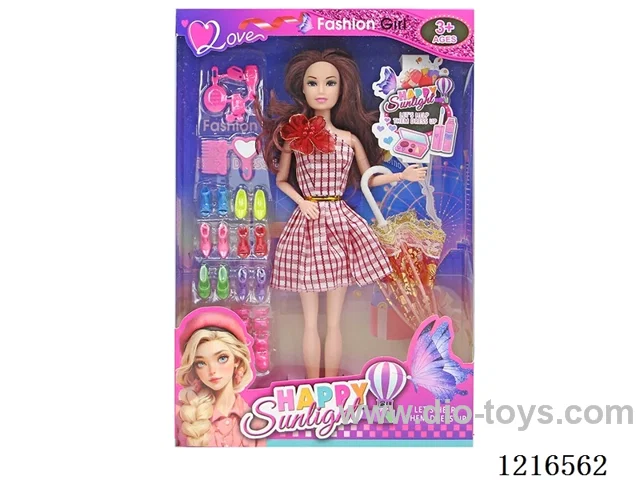 11inch 9 joint 28CM solid body color printing eyes Barbie （Mixed Pack）
