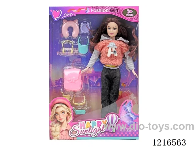11inch 5 joint 28CM solid body color printing eyes Barbie （Mixed Pack）
