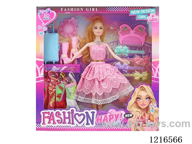 11inch 5 joint 28CM solid body color printing eyes Barbie （Mixed Pack）