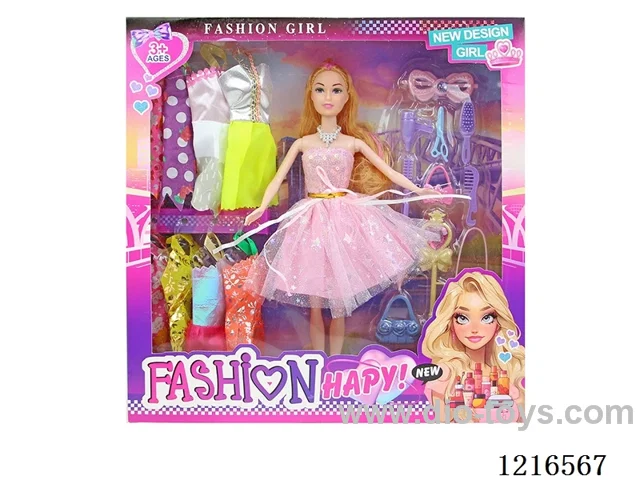 11inch 5 joint 28CM solid body color printing eyes Barbie （Mixed Pack）