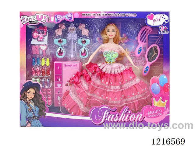 11inch 5 joint 28CM solid body color printing eyes Barbie （Mixed Pack）