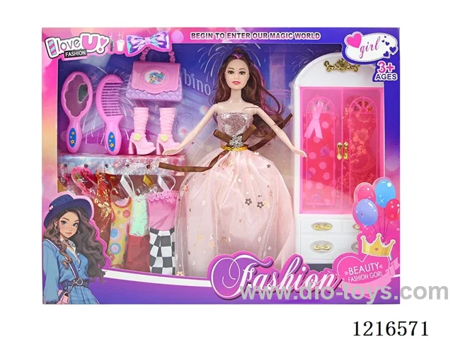 11inch 5 joint 28CM solid body color printing eyes Barbie （Mixed Pack）