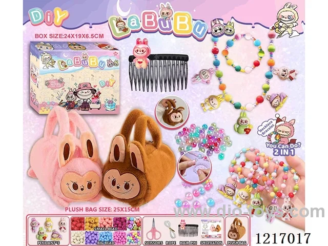 DIY LABUBU Large Handbag with Beads and Doll Set