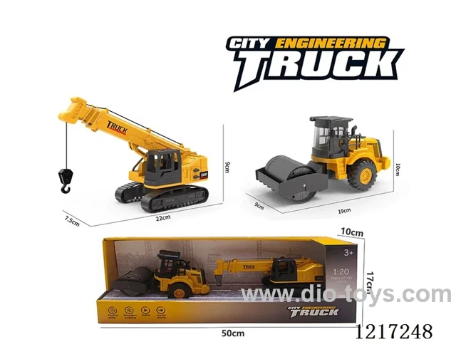 Free Wheel + Inertia-Plastic crane + road roller (included battery)