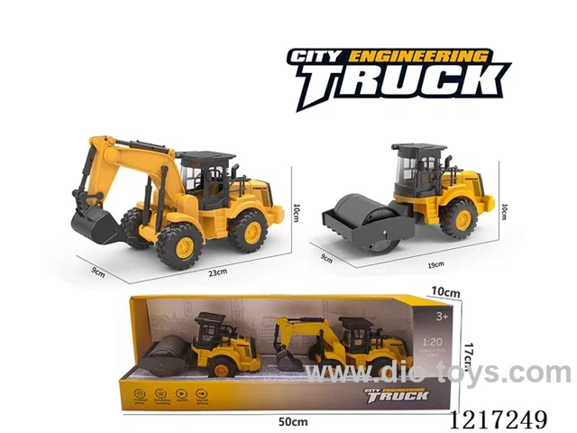 Inertia-Plastic excavator + road roller (included battery)