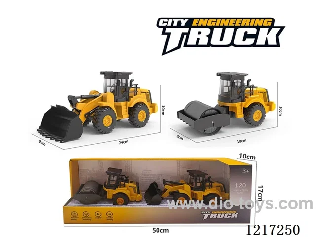Inertia-Plastic bulldozer + road roller (included battery)