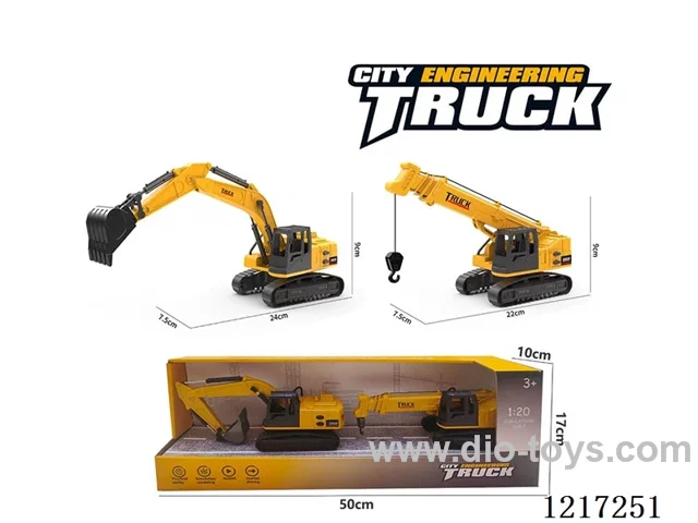 Free Wheel-Plastic excavator + crane (included battery)