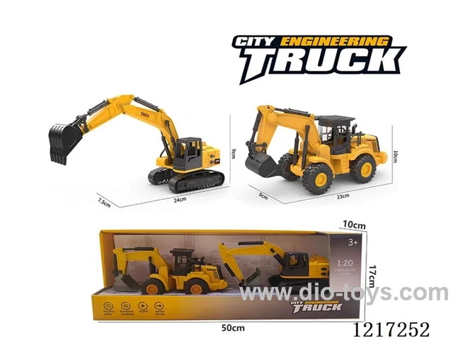 Free Wheel + Inertia-Plastic excavator + backhoe (included battery)