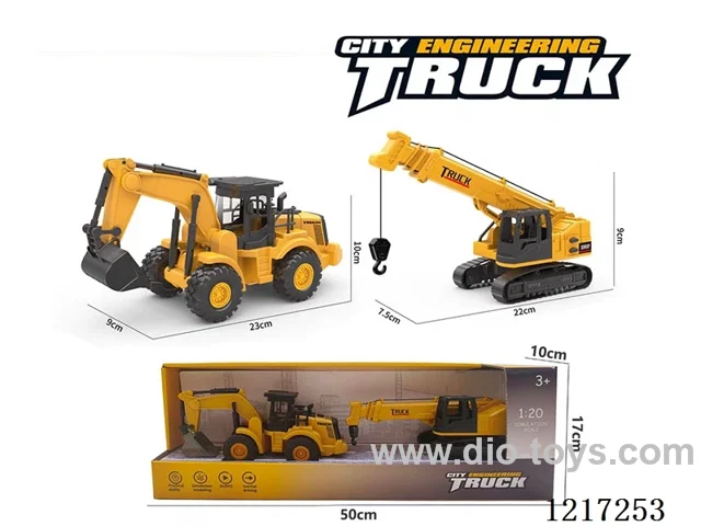 Free Wheel + Inertia-Plastic excavator + crane (included battery)