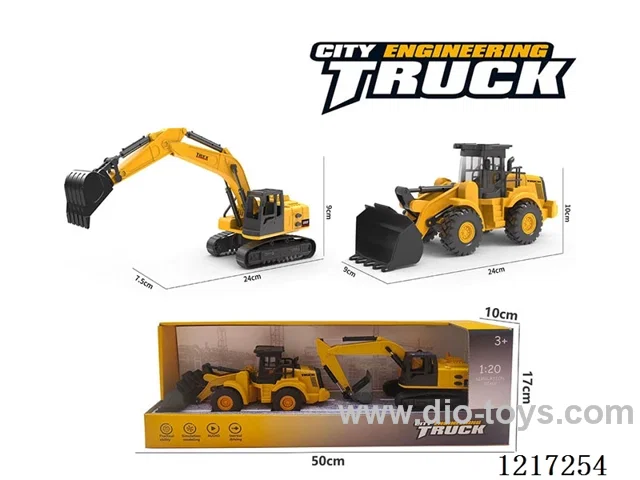 Free Wheel + Inertia-Plastic excavator + bulldozer (included battery)