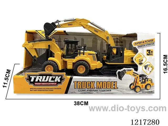 Free Wheel + Inertia-Plastic excavator + backhoe (included battery)