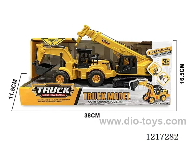 Free Wheel + Inertia-Plastic excavator + crane (included battery)