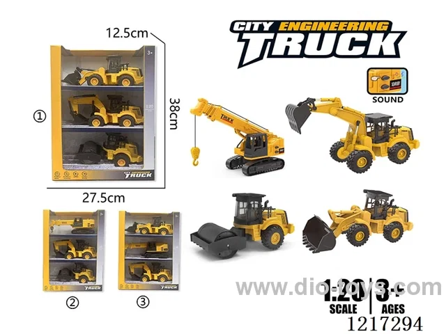 Free wheel + inertia sound effect-Plastic Construction Vehicle Set (Included Battery)