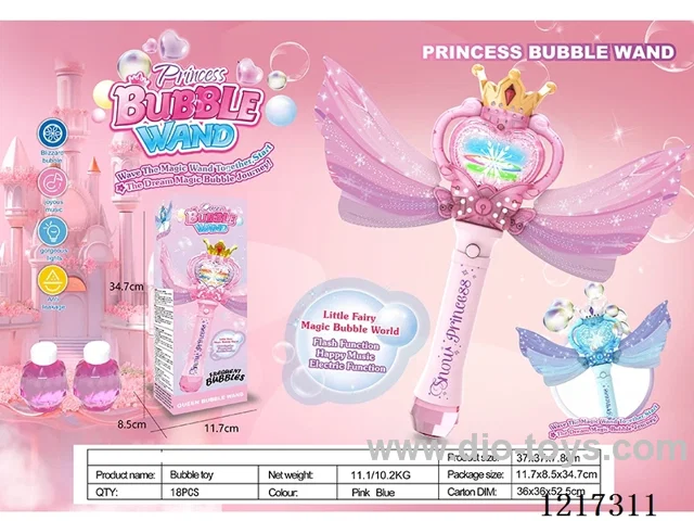 Hexagonal Star Rotating Colorful Bubble Wand -with music