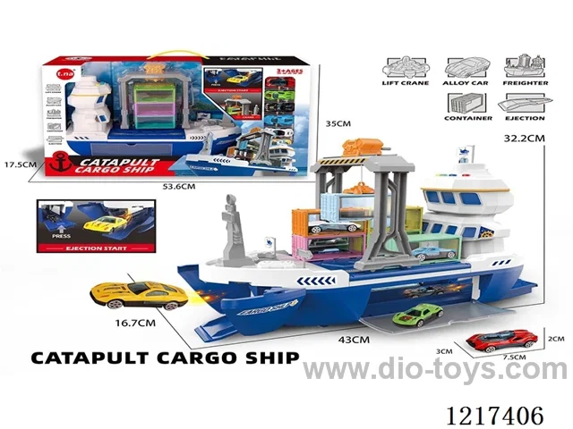 Sound and Light Music Wheelbarrow Set with 6 Container Free Wheel Alloy Cars