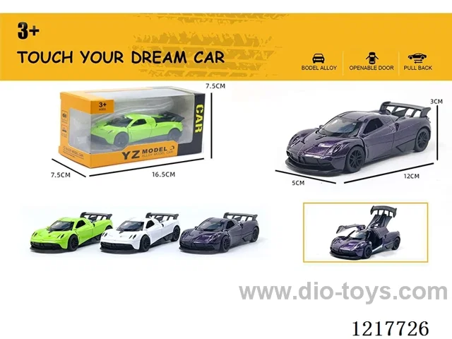 1:36 Pagani pull back alloy model car -3 doors openable