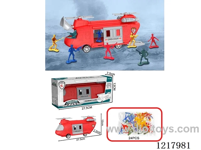 Stowage Fire Scene Inertia Transport Plane + 24 Soldiers