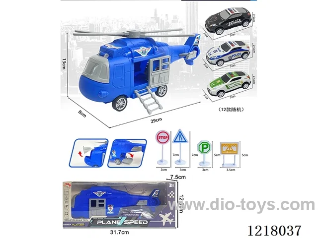 Stowage police scene inertia transportation airplane +3 tin car road signs