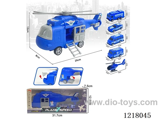 Stowage Inertia transport aircraft for police scenario + 5 helicopter cars