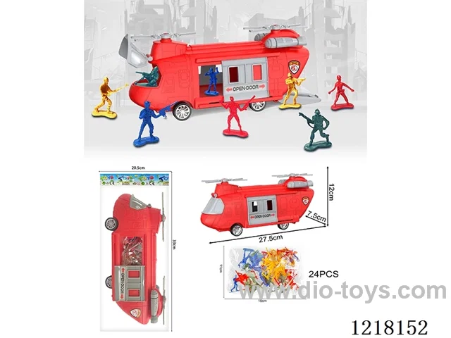 Stowage Fire Scene Inertia Transport Plane +24PCS Soldier